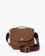 Load image into Gallery viewer, Adjustable Crossbody Strap in Chocolate Tonal Bonjour Au Revoir