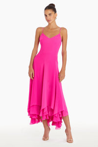 Clemenza Dress in Hot Pink