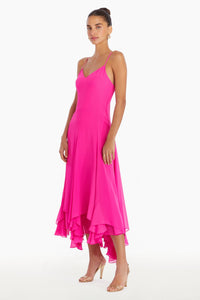 Clemenza Dress in Hot Pink
