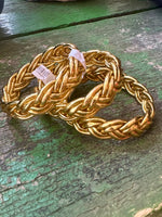 Load image into Gallery viewer, Double Braided Buddhist Temple Bangle in Pale Gold