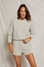 Load image into Gallery viewer, Allman Military Thermal Quilted Crewneck Sweatshirt in Chalk
