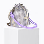 Load image into Gallery viewer, Bibi Perforated Lamb Leather Bag in Argent