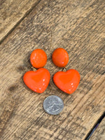 Load image into Gallery viewer, Love Pierced Earring in Orange