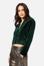 Load image into Gallery viewer, Cropped Blazer in Corrie Bratter Returns Green
