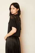 Load image into Gallery viewer, Gabrielle Sparkle Scallop Top in Black
