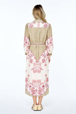 Load image into Gallery viewer, Floral Shirtdress in Khaki Multi