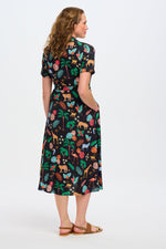 Load image into Gallery viewer, Lauretta Shirt Dress in Black Tropical Safari
