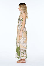 Load image into Gallery viewer, Printed Halter Maxi Dress in Green Multi