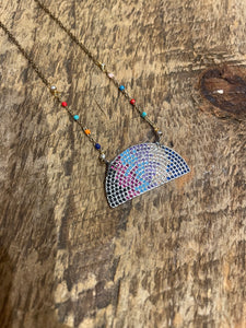Colorful Pave Necklace in Multi
