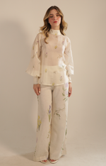 Load image into Gallery viewer, Dione Pant in Cream Garden Multi