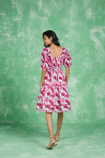 Load image into Gallery viewer, Tamara Short Dress in Magenta Kochi

