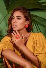 Load image into Gallery viewer, Iraca Turquoise Studs in Light Brown