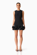 Load image into Gallery viewer, Celia Bubble Mini Dress in Black