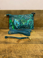 Load image into Gallery viewer, Alex Bag in Turquoise Teal Blue Splatter
