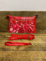 Load image into Gallery viewer, Alex Bag in Red with White Pinks Splatter
