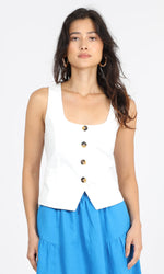 Load image into Gallery viewer, Montreal Vest Top in White