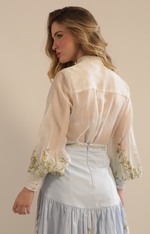 Load image into Gallery viewer, Gabriele Blouse in Orange Border Blue
