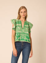 Load image into Gallery viewer, Orla Blouse in Floating Green Floral