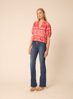 Load image into Gallery viewer, Callie Blouse in Floating Red Floral Print