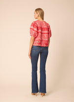 Load image into Gallery viewer, Callie Blouse in Floating Red Floral Print
