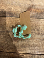 Load image into Gallery viewer, Sequin Floral Hoops in Mint

