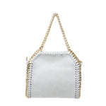 Load image into Gallery viewer, Leather Chain Shoulder Bag in Ivory
