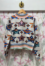 Load image into Gallery viewer, Star Pattern Knit Sweater in Cream