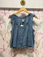 Load image into Gallery viewer, Tana Ruffle Sleeve Top in Hailstone