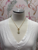 Load image into Gallery viewer, Golden Retriever Charm on Gold Paperclip Chain w/ Carabiner