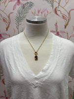 Load image into Gallery viewer, Uno Wild Card Charm on Gold Singapore Chain w/ Carabiner