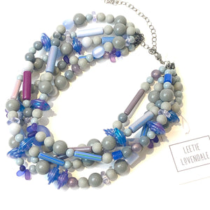 Sylvie Statement Necklace in Peri Silver