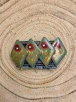 Load image into Gallery viewer, Vintage Enamel Diamond Quad Barrette in Green