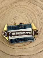 Load image into Gallery viewer, Vintage Enamel Diamond Quad Barrette in Green