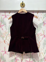 Load image into Gallery viewer, Sleeveless Velvet Vest Top in Plum