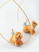 Load image into Gallery viewer, Small Cocker Spaniel Dog Hoop Earrings