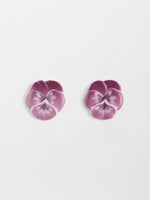 Load image into Gallery viewer, Figs & Flowers Pansy Stud Earrings