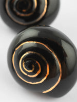 Load image into Gallery viewer, Black Snail Stud Earrings