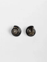 Load image into Gallery viewer, Black Snail Stud Earrings