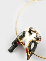 Load image into Gallery viewer, Kissing Woodpecker Hoop Earrings