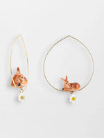 Load image into Gallery viewer, Large Doe and Daffodil Hoop Earrings