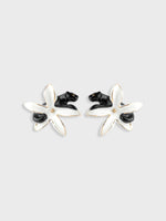 Load image into Gallery viewer, Black Panther & White Erine Flower Stud Earrings