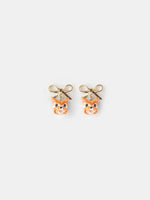Load image into Gallery viewer, Bow and Yorkshire Dog Head Stud Earrings