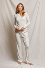 Load image into Gallery viewer, Leann Sweater Rib Straight Leg Pant in Ash
