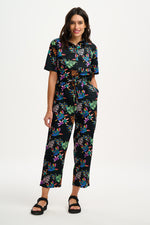Load image into Gallery viewer, Thelma Jumpsuit in Black Rainbow Toucans
