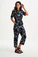 Load image into Gallery viewer, Thelma Jumpsuit in Black Rainbow Toucans
