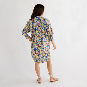 Kimberly Floral Dress in Blue Multi
