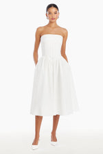 Load image into Gallery viewer, Strapless Holland Dress in White
