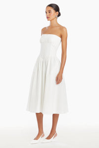 Strapless Holland Dress in White
