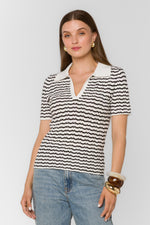 Load image into Gallery viewer, Lucy Knit Top in Black and White