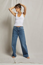 Load image into Gallery viewer, Maria Ribbed V-Neck Tank in White